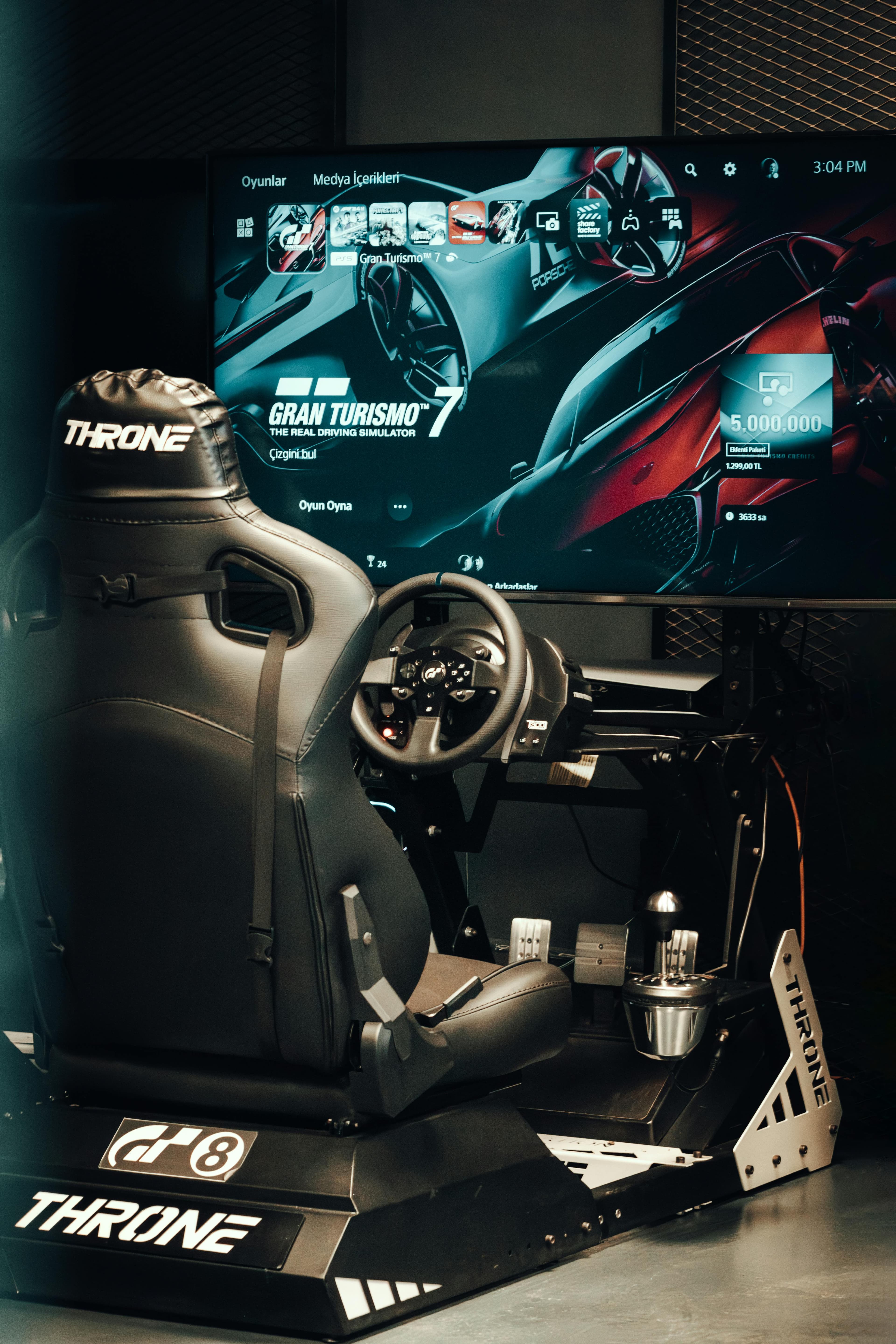 GT sim rig dark lighting