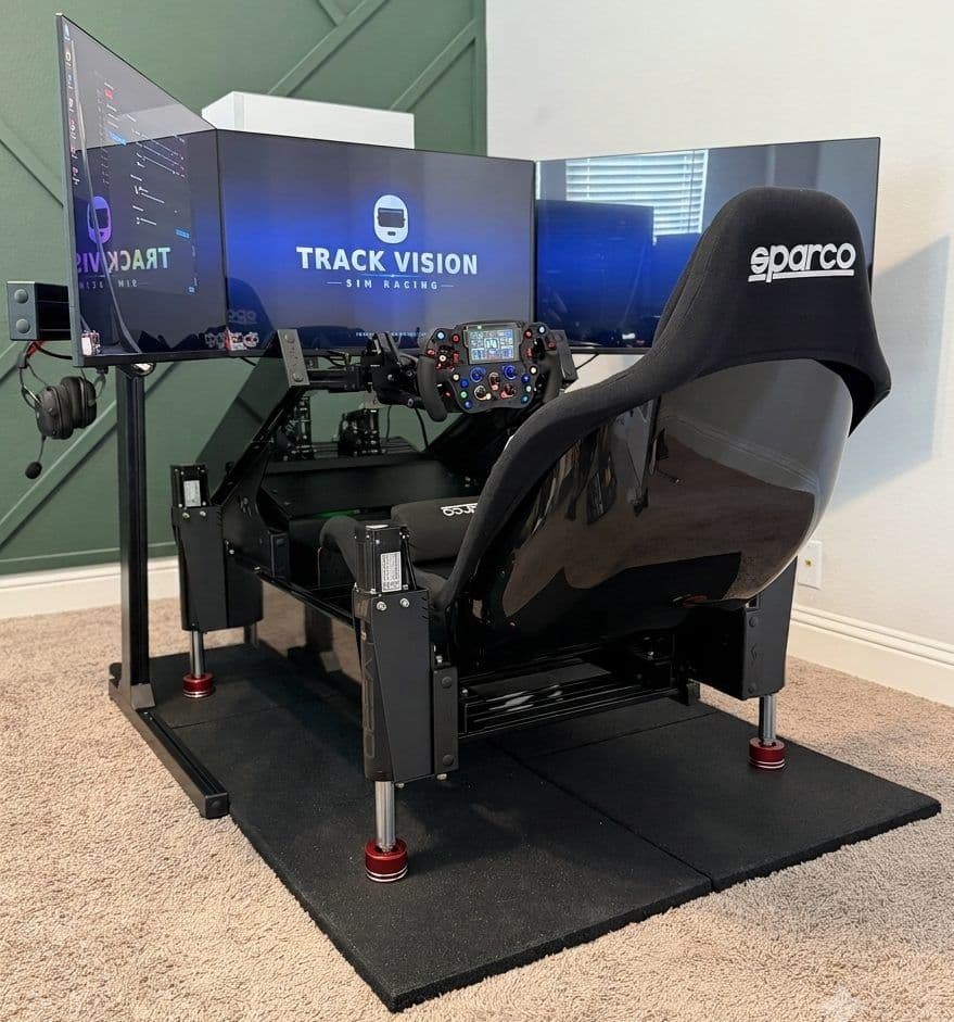 Track Vision motion simulator with triple screens