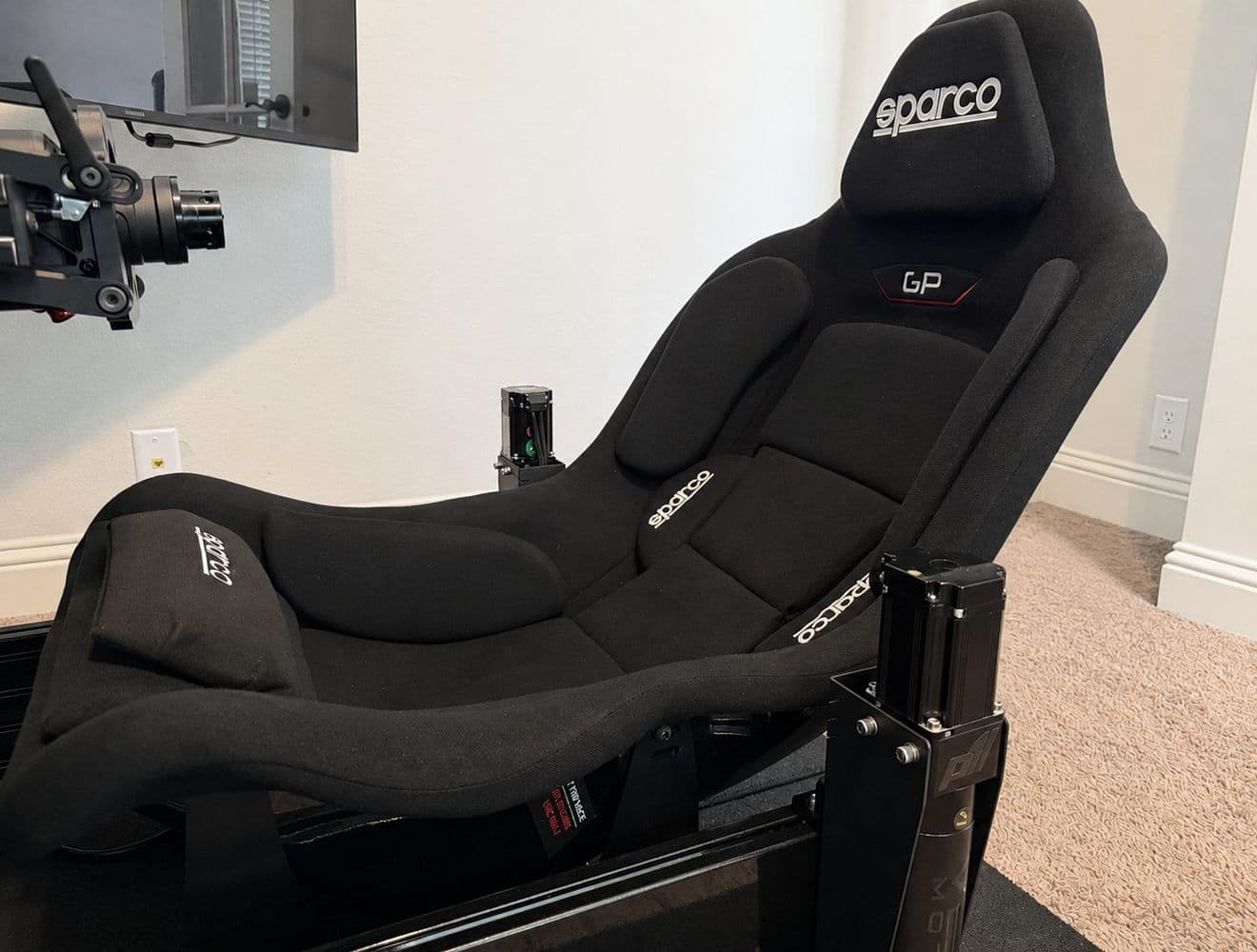 Sparco racing seat on the motion platform