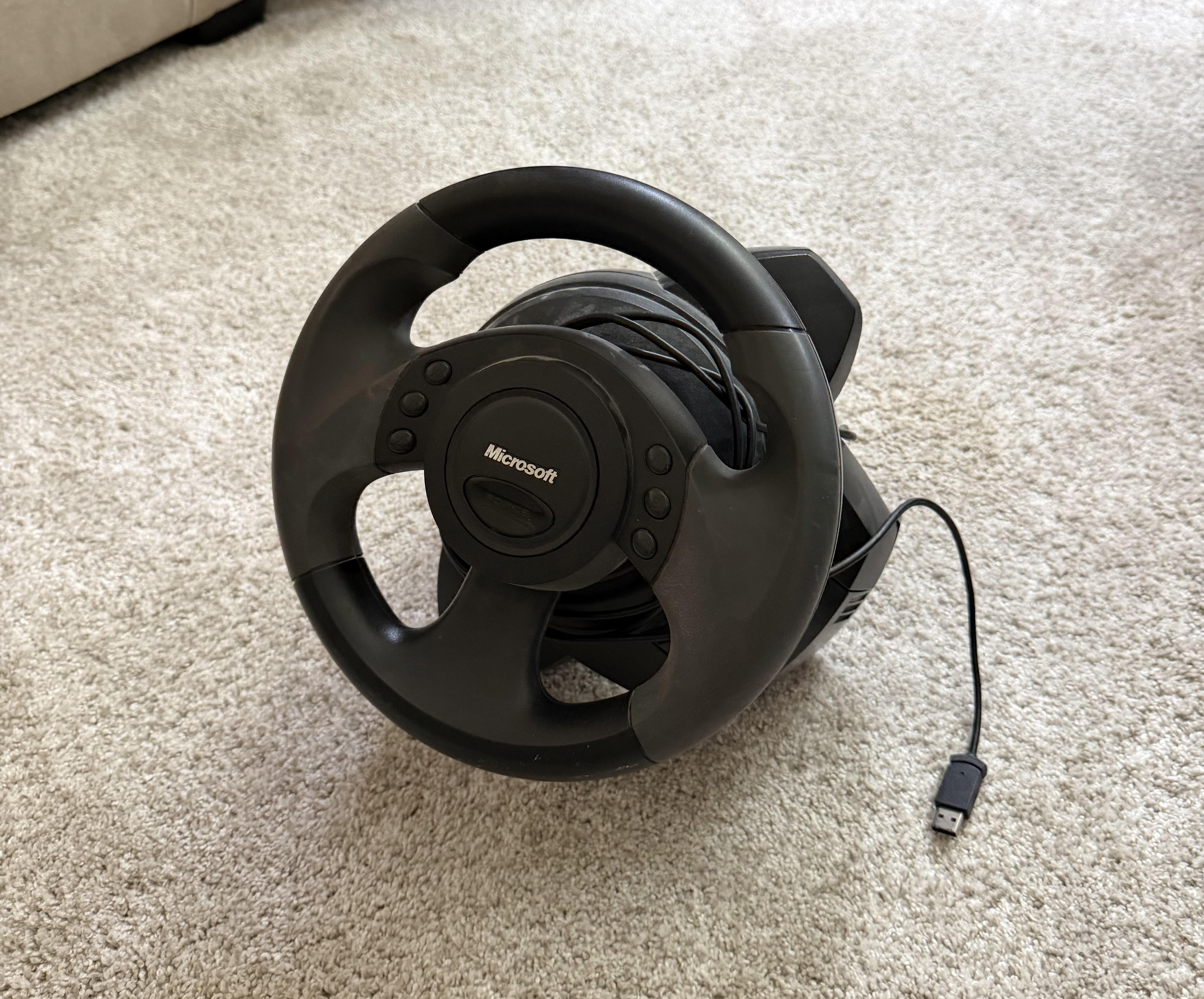 Tim's first sim racing wheel from 2001